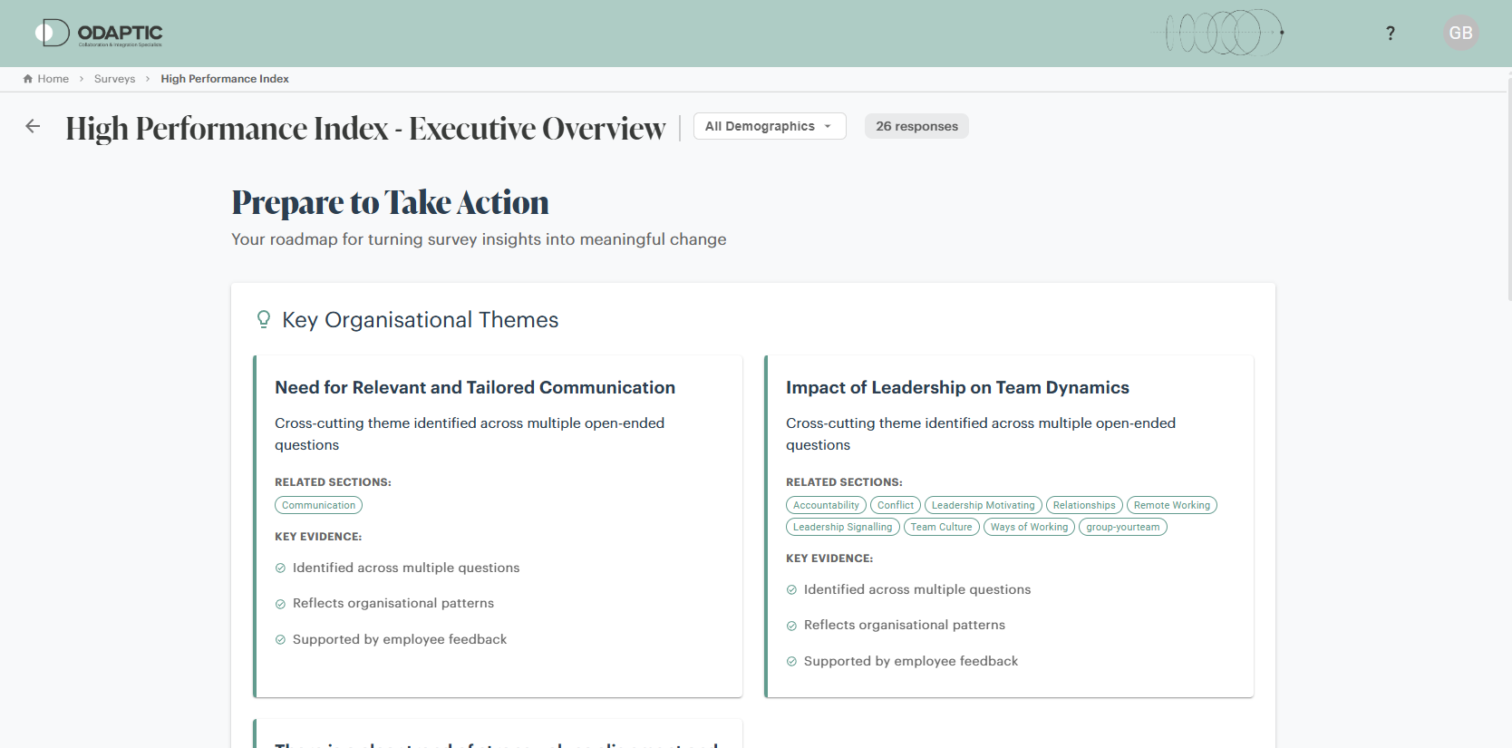 Top 5 Next Actions dashboard